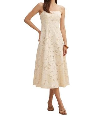 EVER NEW Millie Embroidered Midi Dress - Natural