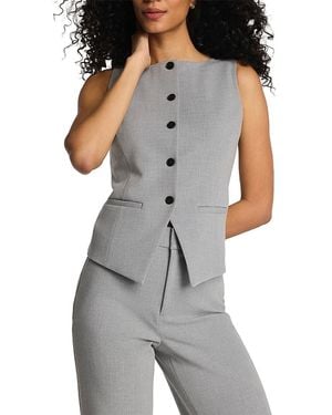 Spanx Wellsuited Tailored Button Down Vest - Gray