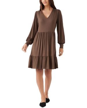 Karen Kane Long Sleeved Tiered Dress - Brown