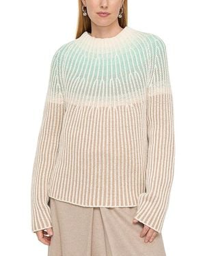 Lafayette 148 New York Cashmere Gradient Funnel Neck Sweater - Natural
