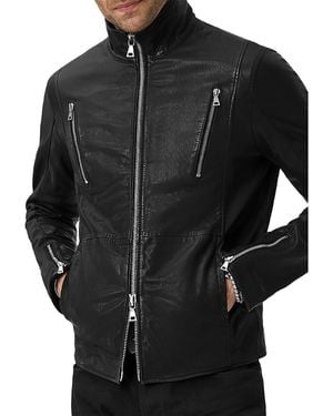 John Varvatos Jared Racer Leather Jacket - Black