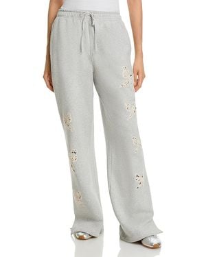 LoveShackFancy Elma Sweatpants - Gray