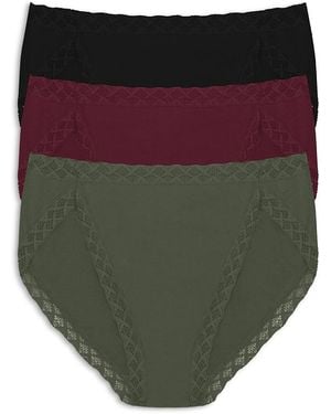 Natori Bliss French Cut Bikinis, Set Of 3 - Green