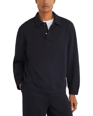 Reiss Brooks Interlock Polo Sweatshirt - Blue
