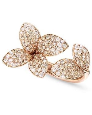Pasquale Bruni 18K Giardini Segreti & Champagne Diamond Pave Flower Cuff Ring - White