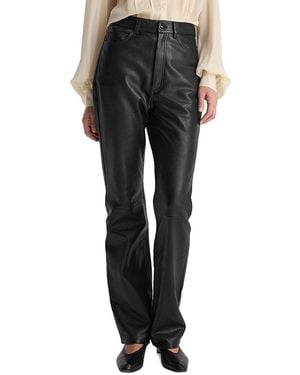 Rohe High Waist Straight Leather Pants - Black