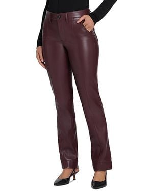 NYDJ Marilyn Faux Leather Straight Leg Pants - Purple