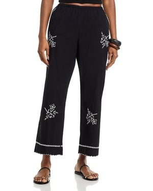 The Great Embroidered Wide Leg Pants - Blue