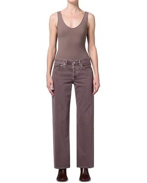 Agolde High Rise Loose Jeans - Red