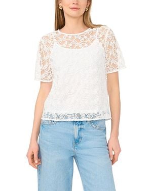 Vince Camuto Crewneck Short Sleeve Blouse - Blue