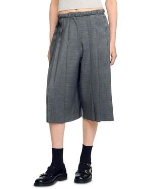 Sandro Pleated Long Shorts - Gray