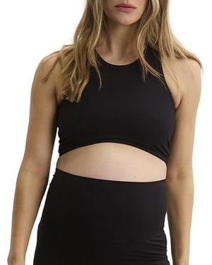 Hatch Collection The Maternity Bodyflex Crop Racer Tank - Black
