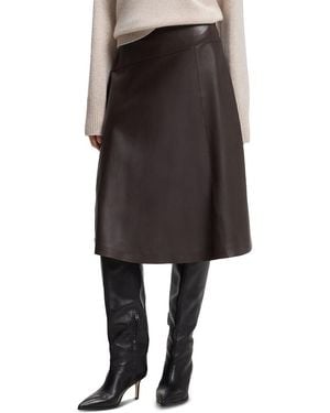 BOSS Sekana A Line Leather Skirt - Black