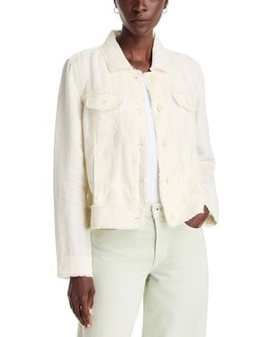 Tommy Bahama Linen Embroidered Raw Edge Jacket - White