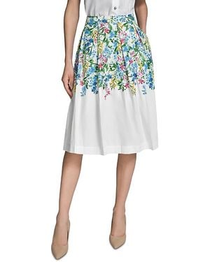 KARL LAGERFELD Placed Floral Preppy Skirt - Blue