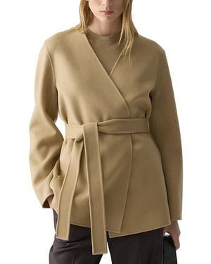 Theory Wool & Cashmere Wrap Jacket - Natural