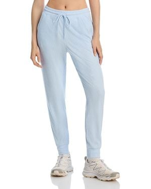 Aqua Brushed Rib Sweatpants - Blue