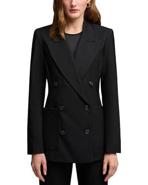 Argent Chelsea Peak Lapel Double Breasted Blazer - Black