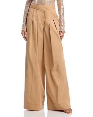 Veronica Beard Heron Pleated Wide Leg Pants - Natural
