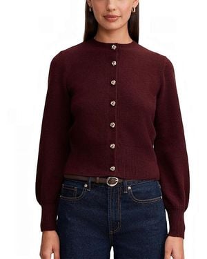 EVER NEW Magda Balloon Sleeves Cardigan - Red