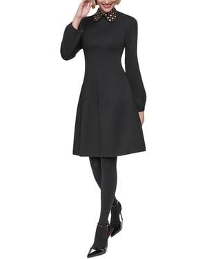 Sonia Rykiel Domino Embellished Collar Long Sleeve Dress - Black