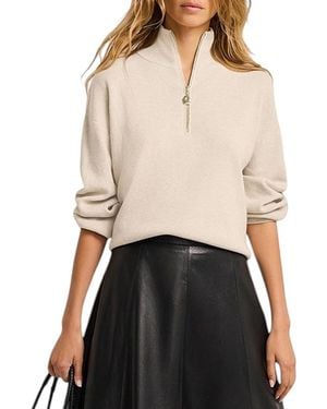 Mint Velvet Funnel Neck Zip Through Sweater - Black