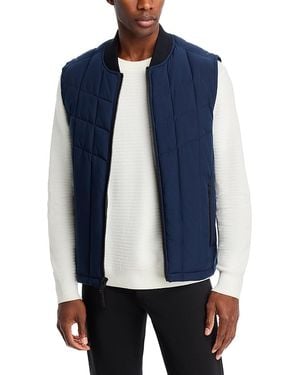 Andrew Marc Oxley Stretch Quilted Water Resistant Full Zip Puffer Vest - Blue