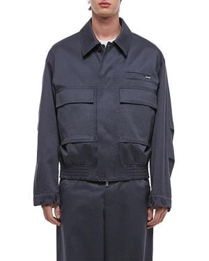 Helmut Lang Shirt Bomber Chino Jacket - Blue