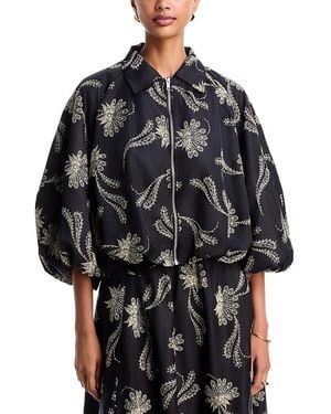 Cinq À Sept Paisley Fan Embellished Paulina Jacket - Black
