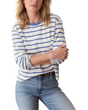 Marine Layer Juno Double Knit Long Sleeve Tee - Blue