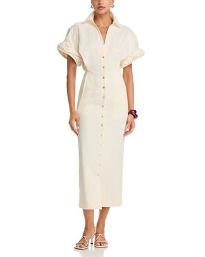 Christopher John Rogers Rolled Sleeve Shirt Dress - White