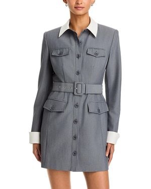 Toccin Valerie Long Sleeve Collared Button Front Dress - Gray