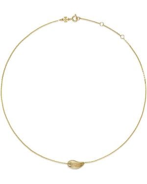 Tory Burch Wave Pendant Necklace, 15-17 - Natural