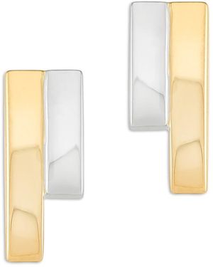 Alberto Amati 14K & Double Bar Stud Earrings - White