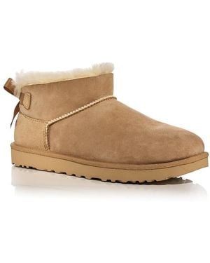UGG Ultra Mini Bailey Bow Shearling Lined Boots - Brown