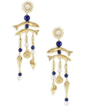 Anabel Aram Milos Fish Statement Earrings - Metallic