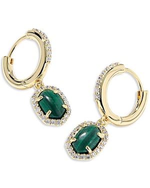 Kendra Scott Daphne Pave & Stone Charm Huggie Hoop Earrings - Blue