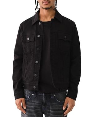 True Religion Cotton Stretch Denim Trucker Jacket - Black