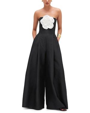 PATBO Taffeta Bloom Rosette Jumpsuit - Black