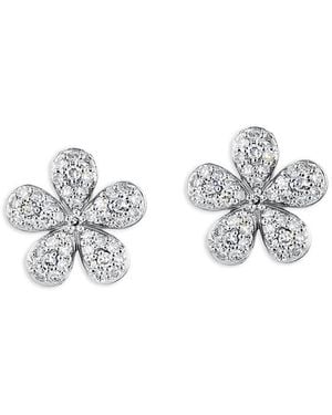 Phillips House 14K Diamond Forget Me Not Petite Pave Stud Earrings - White