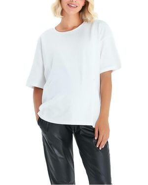 Accouchée Anytime Anywhere Side Zip Maternity/Nursing Tee - White