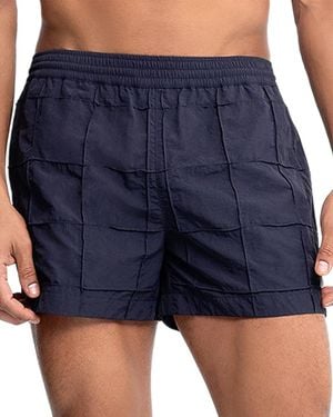 AUTO-REPLY Grid Pintuck Sebastian 4 Swim Trunks - Blue