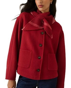 Nobody's Child Tie Neck Double Faced Jacket - Red