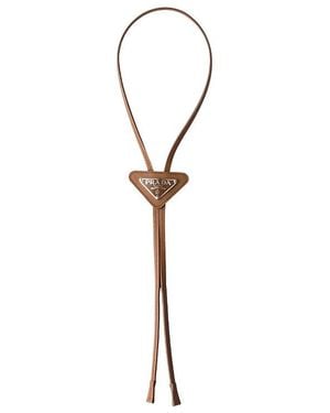 Prada Saffiano Leather Bolo Tie - White