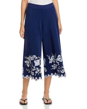 Johnny Was Embroidered Culotte Pants - Blue