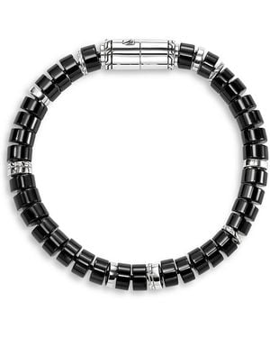 John Hardy Sterling Heishi Stone Rondelle Bead Bracelet - Black