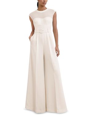 Reiss Petite Alba Belted Jumpsuit - Natural