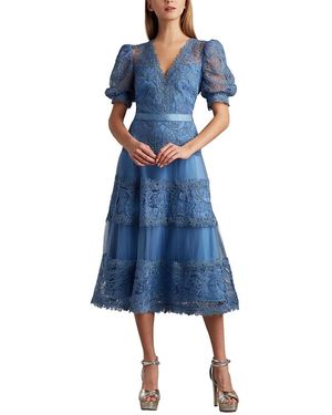 Tadashi Shoji Fatiha Floral-Lace Dress in Blue | Lyst