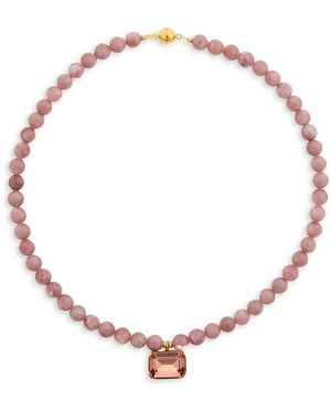 Jennifer Behr Sidonie Crystal Gemstone Beaded Pendant Necklace, 17.5 - Natural
