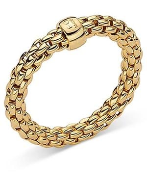Fope 18K Prima Rondelle Woven Link Flex Ring - Metallic